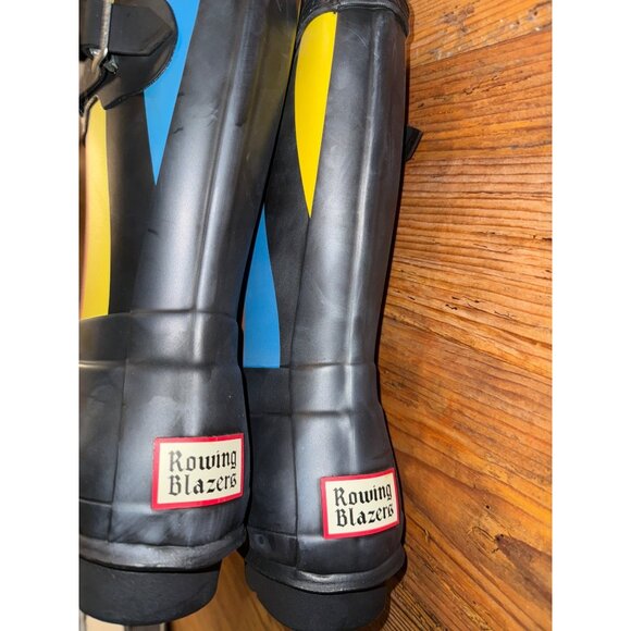 Hunter Women's Black Multi Striped Rain Boots - Size 7 US - New - Picture 10 of 14